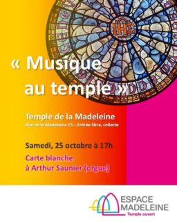 Musique au temple - samedi 25 octobre à 17h
Œuvres choisies, jouées et commentées par Arthur SAUNIER
Temple de la Madeleine, rue de la Madeleine 15
Entrée libre, collecte
#musique #concert #arthursaunier #orgue #orgues #egliseouverte #citychurch #offenekirche #espacemadeleine #templedelamadeleine #geneve #temple #œcuménique #protestant #reformée #epggeneve #genfreformiert @espacemadeleine