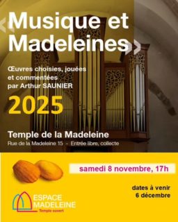 Musique et Madeleines - samedi 8 novembre à 17h
Œuvres choisies, jouées et commentées par Arthur SAUNIER
Temple de la Madeleine, rue de la Madeleine 15
Entrée libre, collecte
#musique #concert #arthursaunier #orgue #orgues #egliseouverte #citychurch #offenekirche #espacemadeleine #templedelamadeleine #geneve #temple #œcuménique #protestant #reformée #epggeneve #genfreformiert @espacemadelein