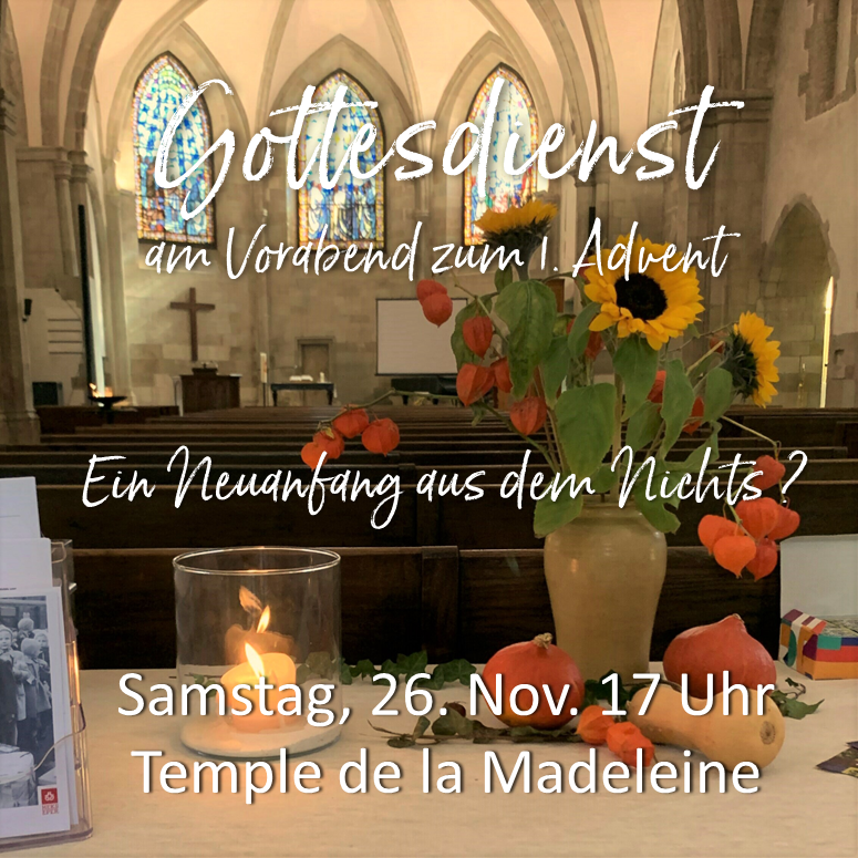 GOTTESDIENST AM VORABEND ZUM 1. ADVENT